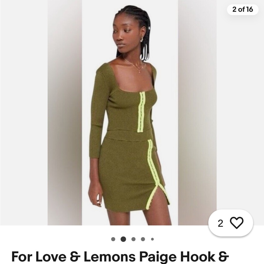 For Love And Lemons Olive Green Dress